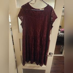 Rickis, 18 , burgundy dress